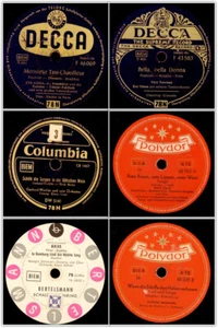 6x "SO KLINGEN DIE 50er JAHRE AUF DEM GRAMMOPHON, SCHELLACKPLATTE 78RPM Set305B - Picture 1 of 14