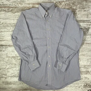 Brooks Brothers MakersMen's Light Blue White Red Striped Cotton Dress Shirt 15-2 - Picture 1 of 8