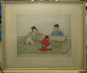 Elyse Ashe Lord 1920s Color Etching "Chinese" Listed British Artist - Picture 1 of 8