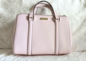 NEW KATE SPADE NEW YORK Newbury Lane Small Pink Loden Leather Satchel Crossbody - Picture 1 of 9
