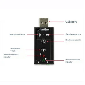 USB Sound Card with Enhanced Compatibility and Portable Design Features - Picture 1 of 12