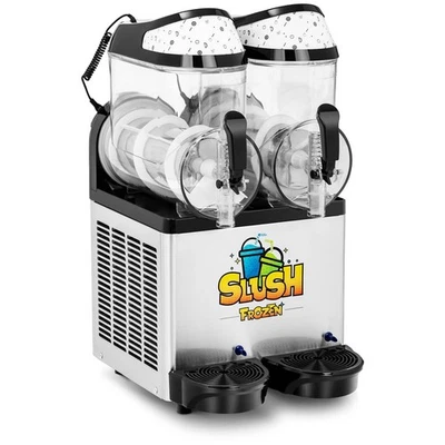 Slush Eis Maschine Slushmaschine Ice Maker Softeis Slusheis LED 2 x 12 Liter - Bild 1 von 4