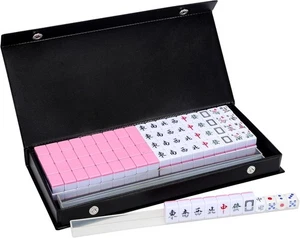 Mini Juego de Mahjong de Viaje Rosa 20Mm con Instrucciones - Portátil 146 Azulejos - para B - Imagen 1 de 2