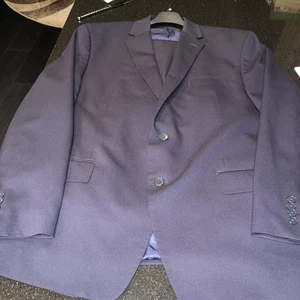 Van Heusen Men's Blue Solid Slim-Fit Jacket Pants 2-Piece Suit Size 46R - Picture 1 of 14