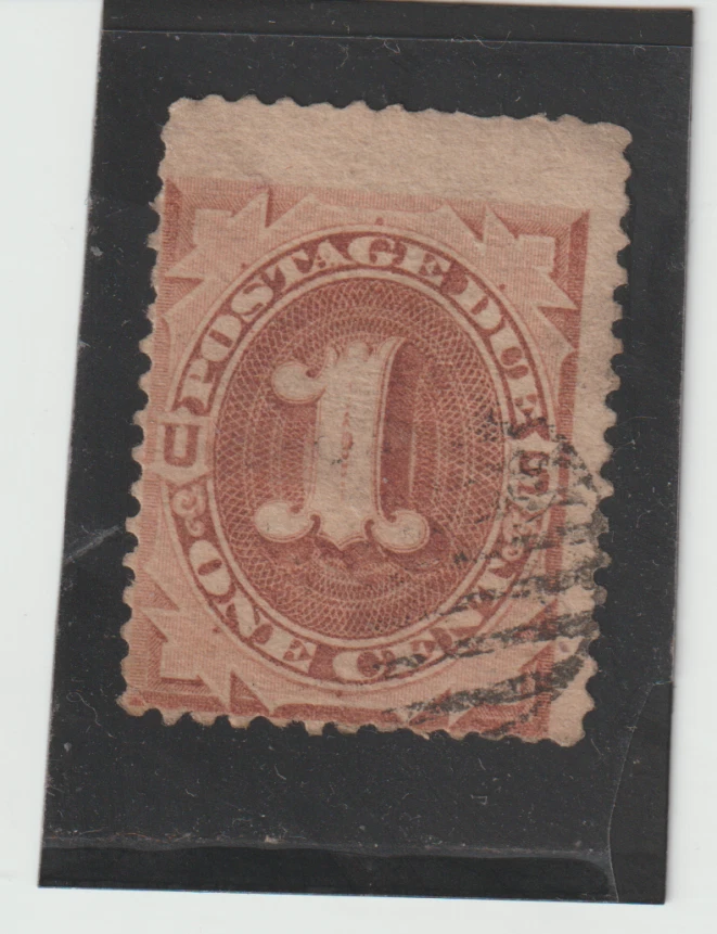 US Scott  #J1 Used 1879 1c Brown Postage Due Grid Fancy Cancelation - Image 1 of 1