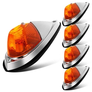 Amber Light Torpedo Cab Lights Chrome Top Cab Marker Roof Running Lights Asse... - Picture 1 of 7