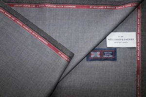 Holland and Sherry 95% SUPER 160's WOOL + 5% CASHMERE SUITING FABRIC = 3.6 m. - Picture 1 of 12