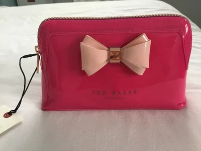 Ted Baker Kosmetiktasche Fuchsia Schleife neu mit Etikett - Bild 1 von 3