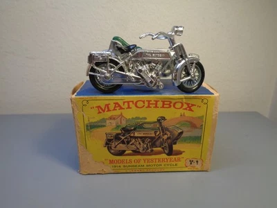 MATCHBOX LESNEY MOY No Y6B VINTAGE 1914 SUNBEAM MOTORCYCLE & SIDECAR MINT IN BOX - Image 1 of 4