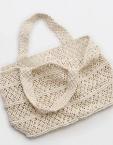 Bolso de Mano Aerie Jumbo Crochet Bonus AE Crochet O-Ring Cinturón talla m/L - Imagen 1 de 8