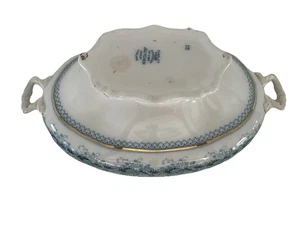 Antike türkisblaue Transferware Gemüseschale Servierschale J & G Meakin 1900er - Bild 1 von 10