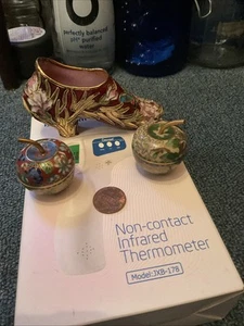 Vintage Cloisonné Konvolut Pillen-/Schnupftabakdosen, Schuh - Bild 1 von 6