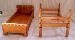 2 camas grandes para muebles de muñeca para muñecas de 8-10 pulgadas madera Strombecker Gale Enterprise - Imagen 1 de 10