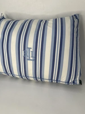 Almohada de noche Lauren Ralph Lauren con cuña acolchada azul y blanco a rayas de 20" de ancho Foto 1 de 4