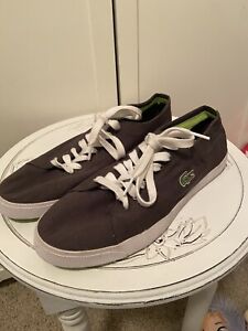 Mens Lacoste Marcel Canvas Casual Sneakers Size 10.5 Dark Gray Green