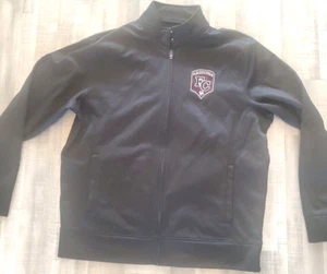 Mens Professional Soccer Club FC Sport Tek Jacket XL Fleece Full Zip Black Warm - Picture 1 of 7