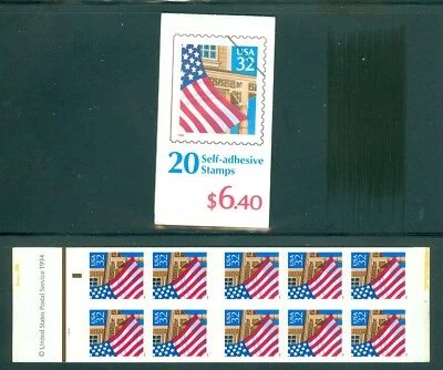 US 2916a BK228, Flag over Porch, Complete Booklet/20, Plate #21221 or #77777 MNH - Image 1 of 2