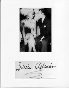 Iris Adrian Signed matted with photo FRAME SIZE 8x10 COA D18 - Picture 1 of 1