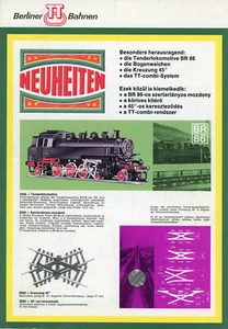 BTTB BERLINER TT BAHNEN Prospekt NEUHEITEN 1976 Loks Wagen Zubehör (Y5902 - Bild 1 von 3