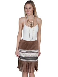 Falda corta con flecos para mujer Scully HC249 - Imagen 1 de 2