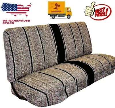 Cubierta de asiento de banco de tamaño completo para camioneta Manta de sillín Baja para Ford Chevrolet Dodge Foto 1 de 4