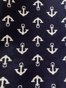 Tommy Hilfiger 100% Polyester Tablecloth Navy & White Anchors Rectangle 102 x 60 - Picture 1 of 1