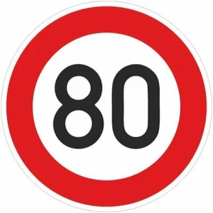 Sticker StVO ""VZ 274-80 maximum permissible speed 80km/h"" film | Ø5-30cm" - Picture 1 of 1