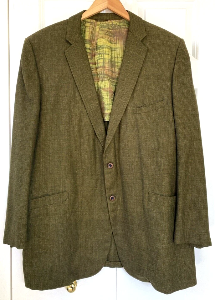Blazer Abrigo Deportivo Rockabilly De Colección Atomic Fleck Años 50 60 Mod Verde Hollywood Foto 1 de 4
