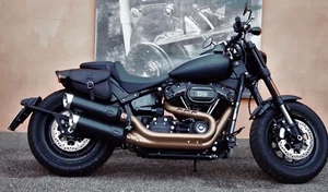 LEATHER SADDLE BAGS LEFT&RIGHT SIDE FOR 2018-2025 HD SOFTAIL FAT BOB ENDSCUOIO - Picture 1 of 11