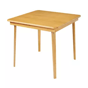 MECO Stakmore Classic Straight Edge Solid Wood Folding Card Table, Oak Frame - Picture 1 of 4