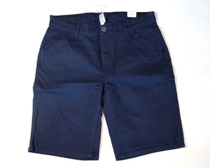 NWT Justice Denim Dark Blue Bermuda Shorts Button Front Zip Fly Size 18 - Picture 1 of 2