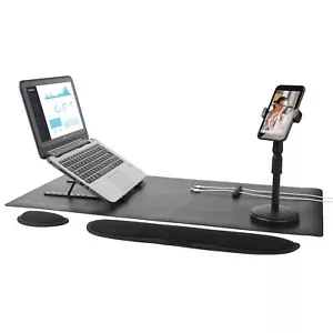 Intempo Laptop Riser Phone Holder Desk Mat Cable Tidy 6in1 Office Workspace Set - Picture 1 of 9