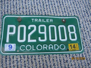 Colorado Kennzeichen für Anhänger # PO29008 /2014 Aufkleber - Bild 1 von 8