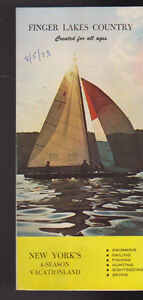 Finger Lakes Country New York's 4-Season Vacationland Brochure 1973