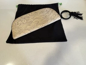 Shanghai Tang Cotton Canvas Clutch with Micro Suede Tassel with Dust Bag - Picture 1 of 15