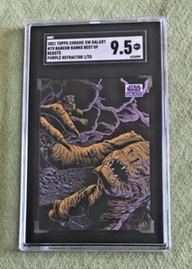 STAR WARS 1/1 PURPLE REFRACTOR #1/25 RANCOR #75 SGC 9.5 TOPPS CHROME GALAXY 2021 - Picture 1 of 2