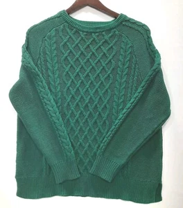 Old Navy Pullover Damen XL grün Zopfmuster Rundhals Pulli - Bild 1 von 10