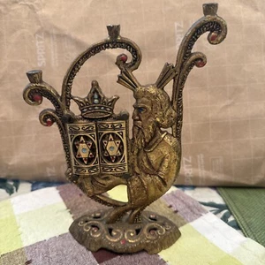 Vintage Shabbat Candle Holder - Picture 1 of 12