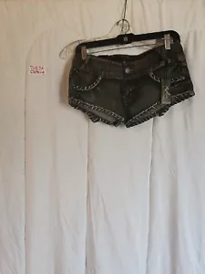 Ruflessi Style # WDS03 Jean Black Short Shorts Size 7/8 - Picture 1 of 8