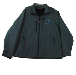 Free Country Herren XL Jacke Oberteil anthrazit Langarm Full Zip Mantel "Logo lesen" - Bild 1 von 14