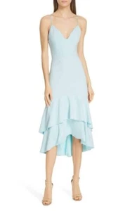 Alice Olivia Dress Blue Amina Plunging Sweetheart Sleeveless Holidy Sexy Size 4 - Picture 1 of 6