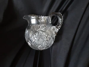 American Brilliant Period Cut Glass Large Squat Jug Excellent Contition - Picture 1 of 6