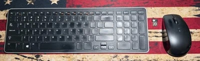 Dell KM713 Wireless Slim Keyboard & Mouse w/ USB Dongle Tested Working - Image 1 of 4
