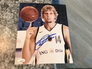 Dirk Nowitzki Signed Autographed ING-DiBA 8x10 Photo with JSA COA ONLY 1 ON EBAY - Picture 1 of 3