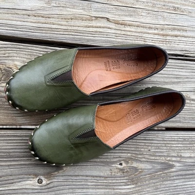 Spring Step Kathaleta Womens Shoes 39 Slip-On Ballet Green Leather - Image 1 of 4