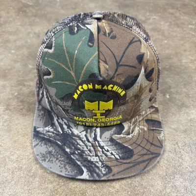 De colección Macon Máquina Camuflada Camionero Sombrero Snapback Malla Gorra Hecha en EE. UU. Foto 1 de 4