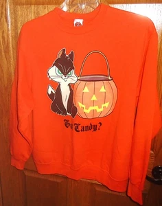Vintage Looney Tunes Penelope Katze Halloween Got Candy Sweatshirt Medium leuchtet - Bild 1 von 5