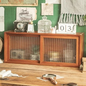 Storage Cabinet with Door Showcase Retro Tabletop for Bedroom Kitchen Coffee - Picture 1 of 6