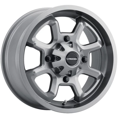 (1) 12x8 -10.2 Vision 415 Bomb 4x156 Gunmetal Wheel - Image 1 of 2