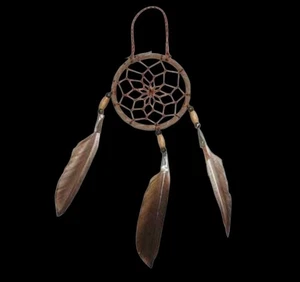 Authentic Handmade Native American Navajo Indian Dreamcatcher w/ Photo of Artist - Picture 1 of 2